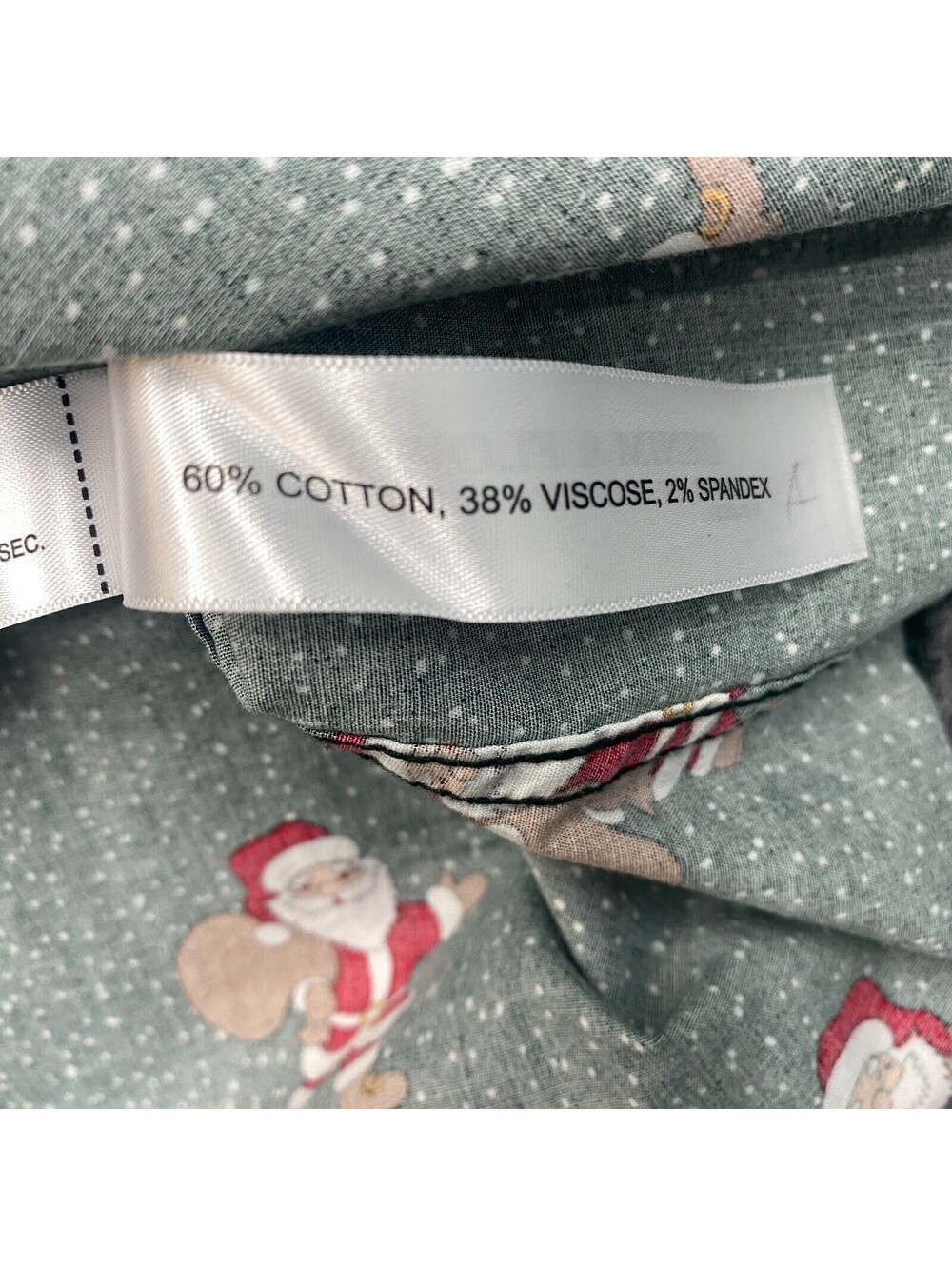 Denim & Flower Shirt Mens S Green Button Up Santa Claus Christmas All Over Print - Picture 8 of 12